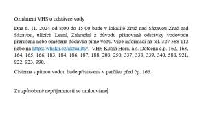 Odstávka vody